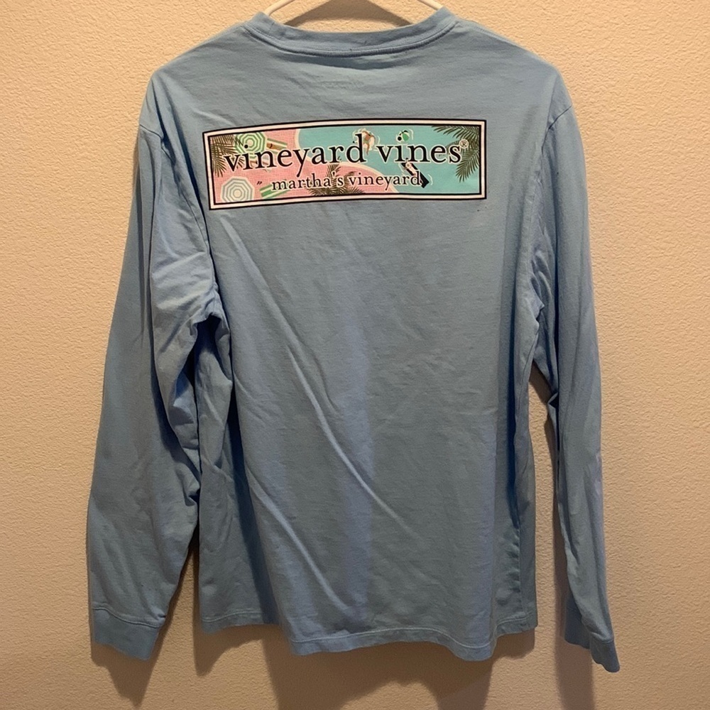 Vineyard Vines Womens Long Sleeve Tee. Martha’s Vineyard. Size M. Light Blue.